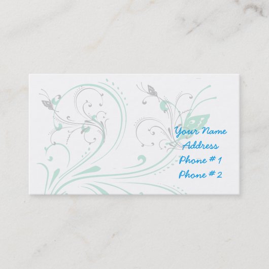 Elegant Floral Butterfly Visitekaartje (Voorkant)