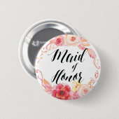 Elegant Floral Buttonnen met erbarmelijke erfenis Ronde Button 5,7 Cm (Voorkant /achterkant)