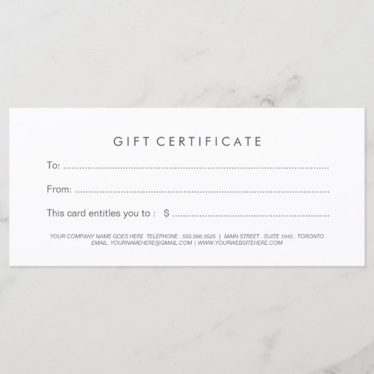 Elegant Floral Cadeaubon (Achterkant)