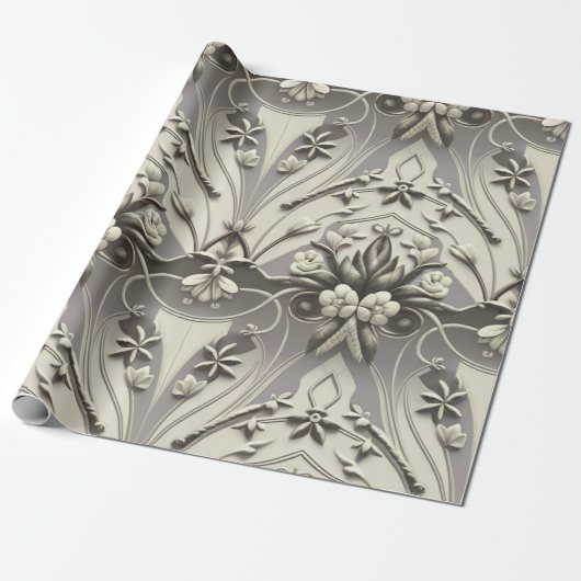 Elegant Floral Cadeaupapier (Uitgerold)