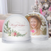 Elegant Floral Calligraphy Snow Globe Sneeuwbol