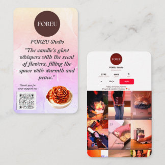 Elegant Floral Candle Visitekaartje – FOREU Studio