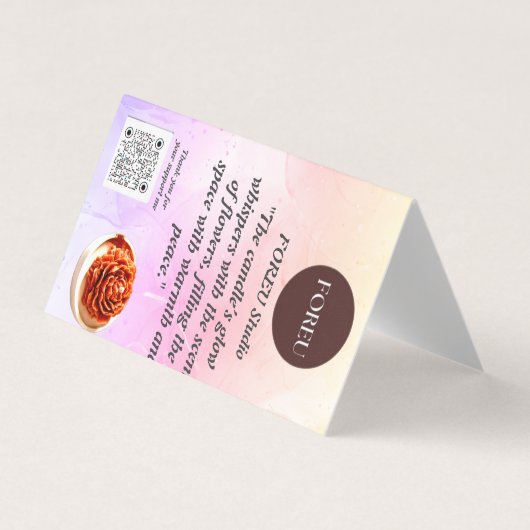 Elegant Floral Candle Visitekaartje – FOREU Studio (Voorkant)