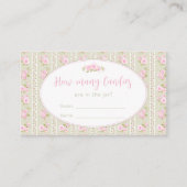 Elegant Floral Candy Jar Baby Shower Game Card Informatiekaartje (Voorkant)