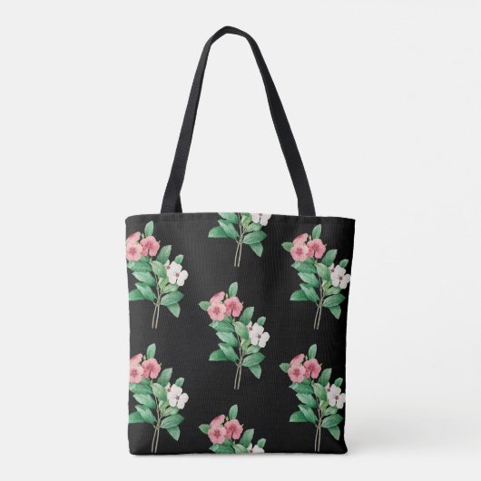 Elegant Floral Canvas tas (Achterkant)