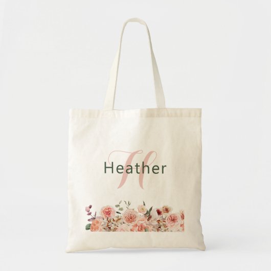 Elegant Floral Canvas tas (Voorkant)