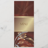 Elegant Floral Caoba | Gold Menu-Kaarten Menu (Voorkant)