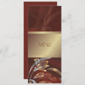 Elegant Floral Caoba | Gold Menu-Kaarten Menu (Voorkant / Achterkant)