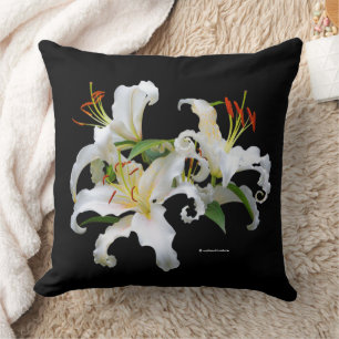 Elegant Floral Casablanca White Oriental Lilies Kussen