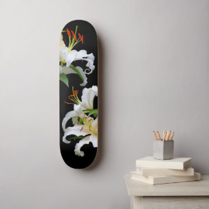 Elegant Floral Casablanca White Oriental Lilies Persoonlijk Skateboard