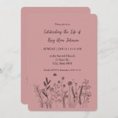 Elegant Floral "Celebrating the Life" Funeral Kaart (Voorkant / Achterkant)