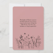 Elegant Floral "Celebrating the Life" Funeral Kaart (Achterkant)