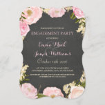 Elegant Floral Chalkboard Engagement Party nodigt  Kaart<br><div class="desc">Meer florale design in de Little Bayleigh Store. Kunstwerk van: www.createthecut.com</div>