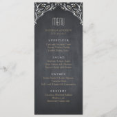 Elegant floral chalkboard rustig bruiloft menu (Voorkant)