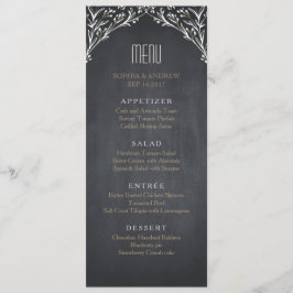 Elegant floral chalkboard rustig bruiloft menu