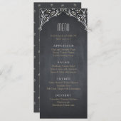 Elegant floral chalkboard rustig bruiloft menu (Voorkant / Achterkant)