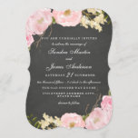 Elegant Floral Chalkboard Wedding Invite Kaart<br><div class="desc">elegante trouwuitnodigingen in de Little Bayleigh Store. Kunstwerk van: www.createthecut.com</div>