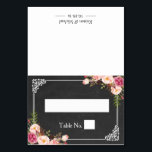 Elegant Floral Chalkboard Wedding Place Kaart<br><div class="desc">=================== OVER DIT ONTWERP ======================== de Elegant-kaart van de Verzameling van de Verzameling van het Praktische bord van de Windwagen van de Zitplaats. (1) Houd er rekening mee dat de kaarten plat aankomen en dat je het Midden moet omdraaien om ze om te zetten in gevouwen tentkaarten. (2) Klik voor...</div>