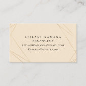 Elegant Floral Champagne Visitekaartje (Achterkant)