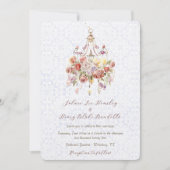 Elegant Floral Chandelier Wedding Invitation Kaart (Voorkant)