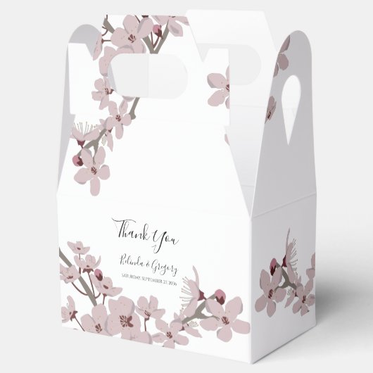 Elegant Floral Cherry Blossom Wedding Bedankdoosjes (Geopend)