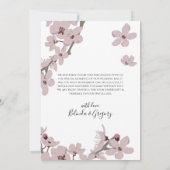 Elegant Floral Cherry Blossom Wedding Bedankkaart (Achterkant)