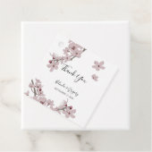 Elegant Floral Cherry Blossom Wedding Gift Bedankjes Labels (In situ)