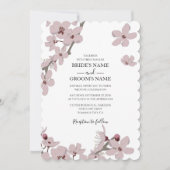 Elegant Floral Cherry Blossom Wedding Invitations Kaart (Voorkant)