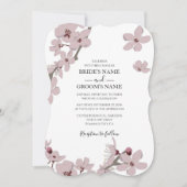 Elegant Floral Cherry Blossom Wedding Invitations Kaart (Voorkant)