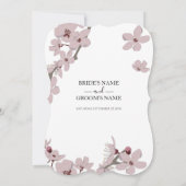 Elegant Floral Cherry Blossom Wedding Invitations Kaart (Achterkant)