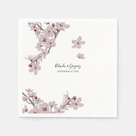 Elegant Floral Cherry Blossom Wedding Servet