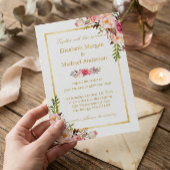 Elegant Floral Chic Gold White - huwelijk Kaart