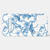 Elegant Floral Chinoiserie Blue en White Birds Case-Mate iPhone Case (Achterkant (horizontaal))