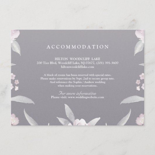 Elegant floral Chinoiserie Weddenschappen Informatiekaartje (Voorkant)