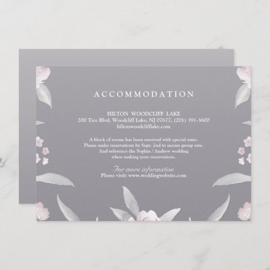 Elegant floral Chinoiserie Weddenschappen Informatiekaartje (Voorkant / Achterkant)