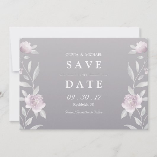 Elegant floral Chinoiserie Wedding save the date (Voorkant)