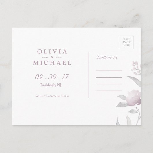 Elegant floral Chinoiserie Wedding save the date Aankondigingskaart (Achterkant)