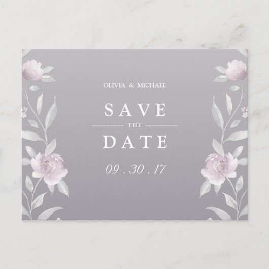 Elegant floral Chinoiserie Wedding save the date Aankondigingskaart (Voorkant)