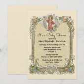 Elegant Floral Christelijk Baby shower Kaart (Voorkant / Achterkant)