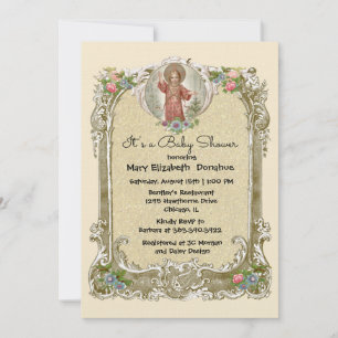 Elegant Floral Christelijk Baby shower Kaart