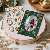 Elegant Floral Christmas Nutcracker Ballet Photo Feestdagenkaart