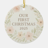 Elegant Floral Christmas Ornament  (Voorkant)