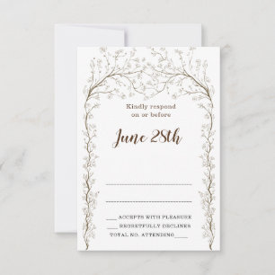 Elegant Floral Chuppah Rsvp-kaart & envelop RSVP Kaartje