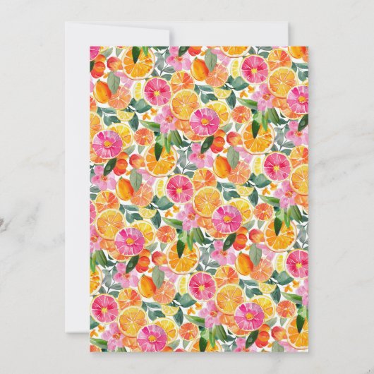 Elegant Floral Citrus Vrijgezellenfeest Kaart (Achterkant)