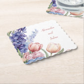 Elegant Floral Coaster Kartonnen Onderzetters (Gebogen)