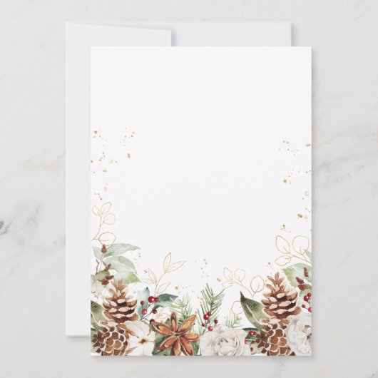 Elegant Floral Company Holiday Party Kaart (Achterkant)