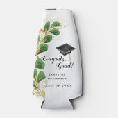 Elegant Floral Congrats Afstudeerder Graduation Pa Flesjeskoeler (Voorkant)