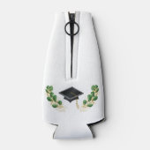 Elegant Floral Congrats Afstudeerder Graduation Pa Flesjeskoeler (Achterkant)