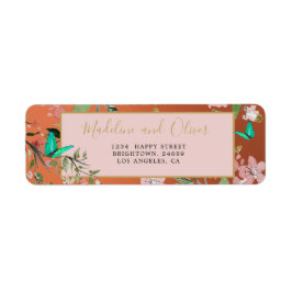 Elegant Floral Coral Pink Gold Chinoiserie Weddens Etiket
