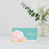 Elegant Floral Cosmetoloog Visitekaartjes (Staand voorkant)